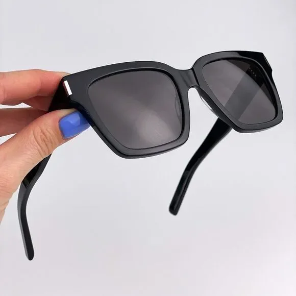 NEW Saint Laurent New Wave SL507 001 Black Gray Square Unisex Sunglasses SAINT LAURENT SL 507 001 Black Grey Unisex 54 mm M Size  main image 3